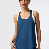 Polo Sin Manga Training Tank Rec Azul
