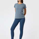 Polo Manga Corta Round Neck Rec Azul