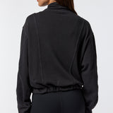 Funnel-Neck Half Zip Negro