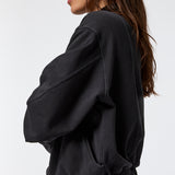 Funnel-Neck Half Zip Negro
