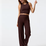 Leggings Rib Modal Flare Rec Marrón
