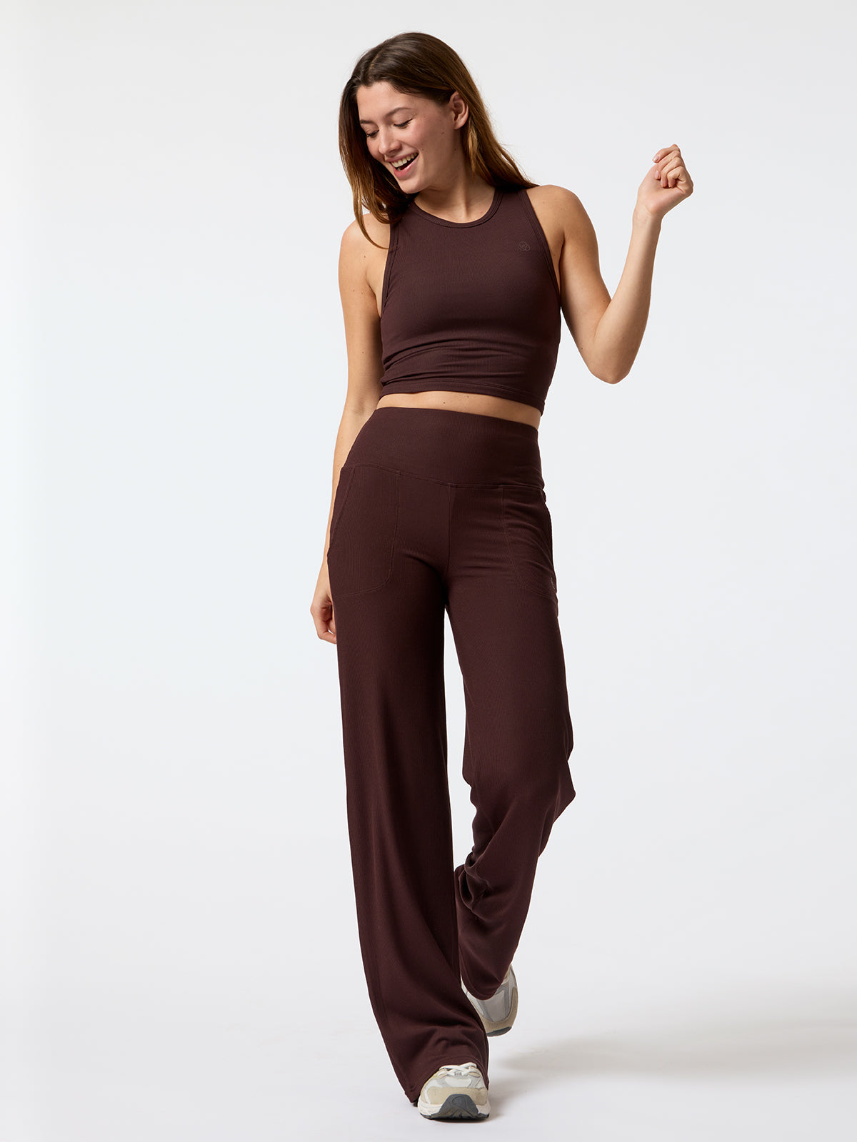 Leggings Rib Modal Flare Rec Marrón