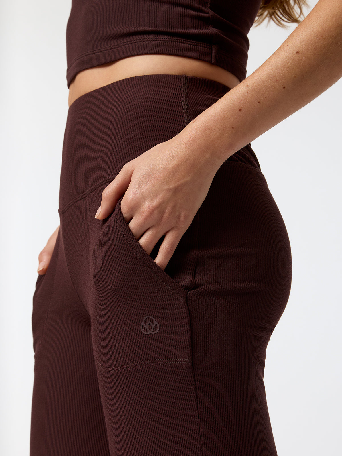 Leggings Rib Modal Flare Rec Marrón