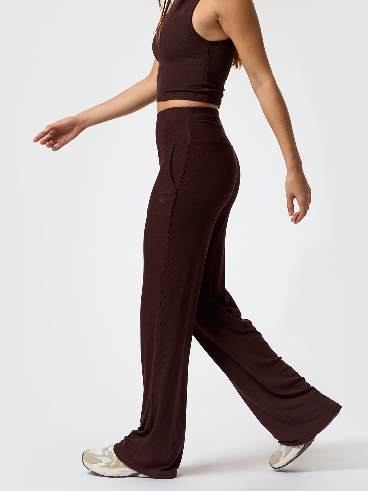 Leggings Rib Modal Flare Rec Marrón