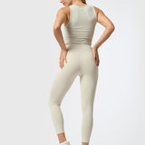 Polo Sin Manga Rib Modal Aloe Gris