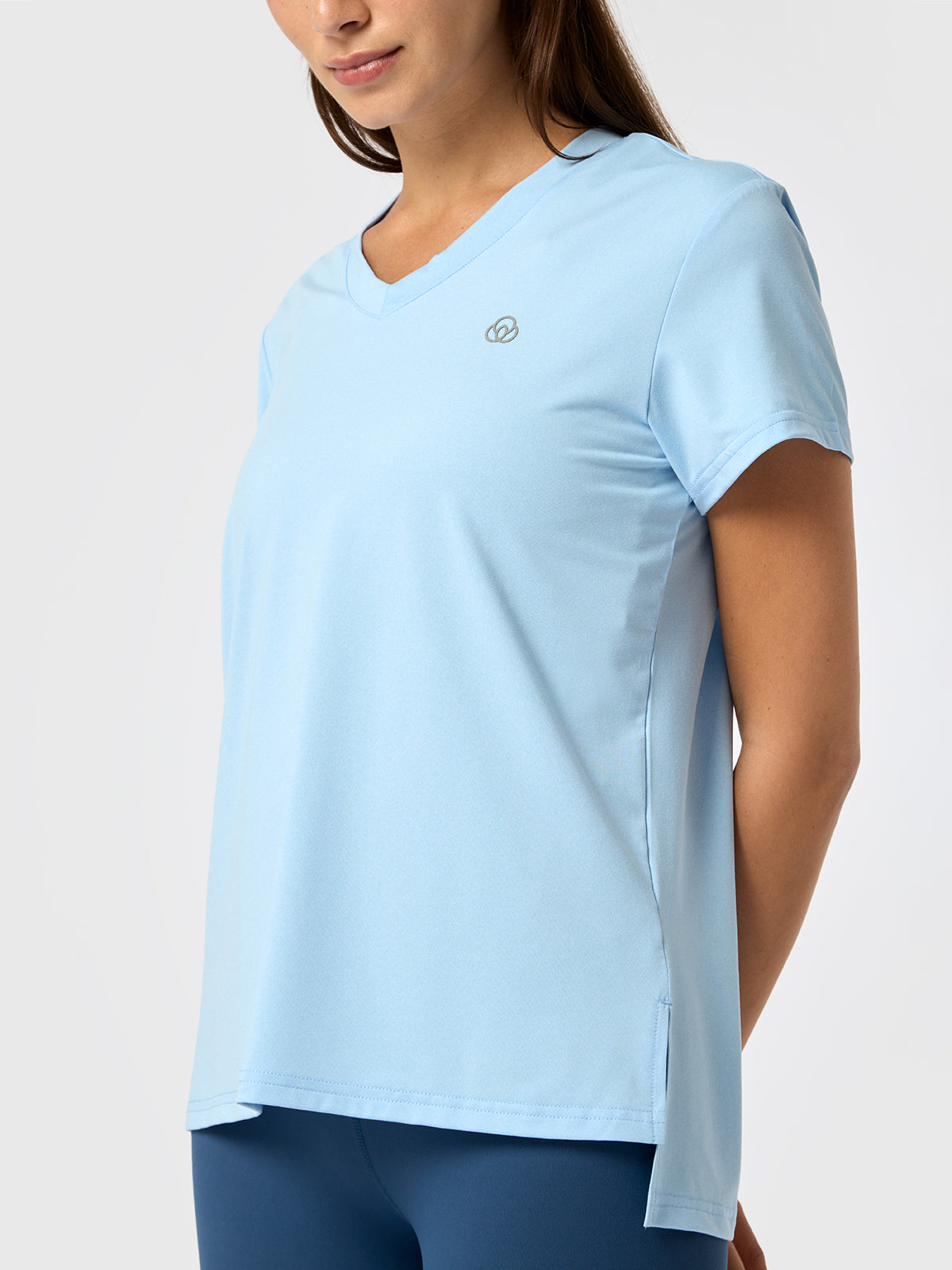 Polo Manga Corta V Neck Rec Celeste