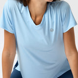 Polo Manga Corta V Neck Rec Celeste