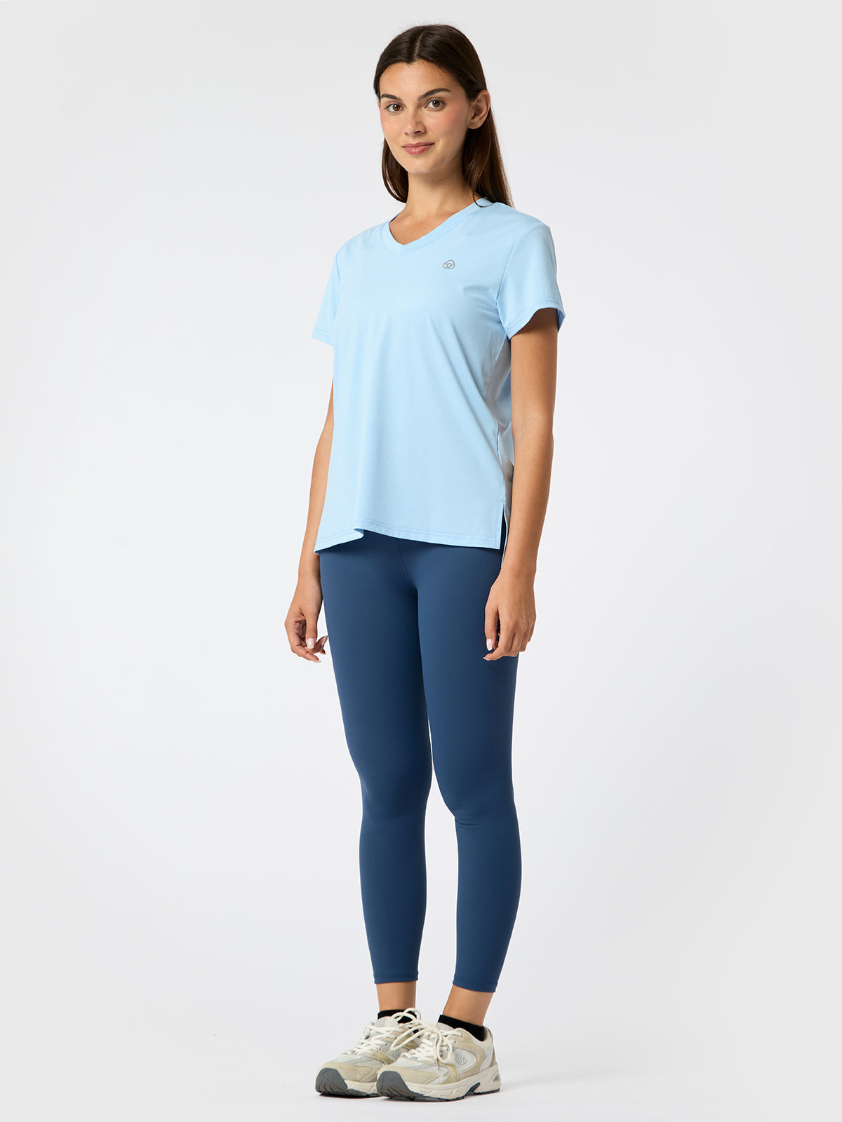 Polo Manga Corta V Neck Rec Celeste