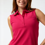 Polo Sin Manga Tank Pique Aloe Rosado