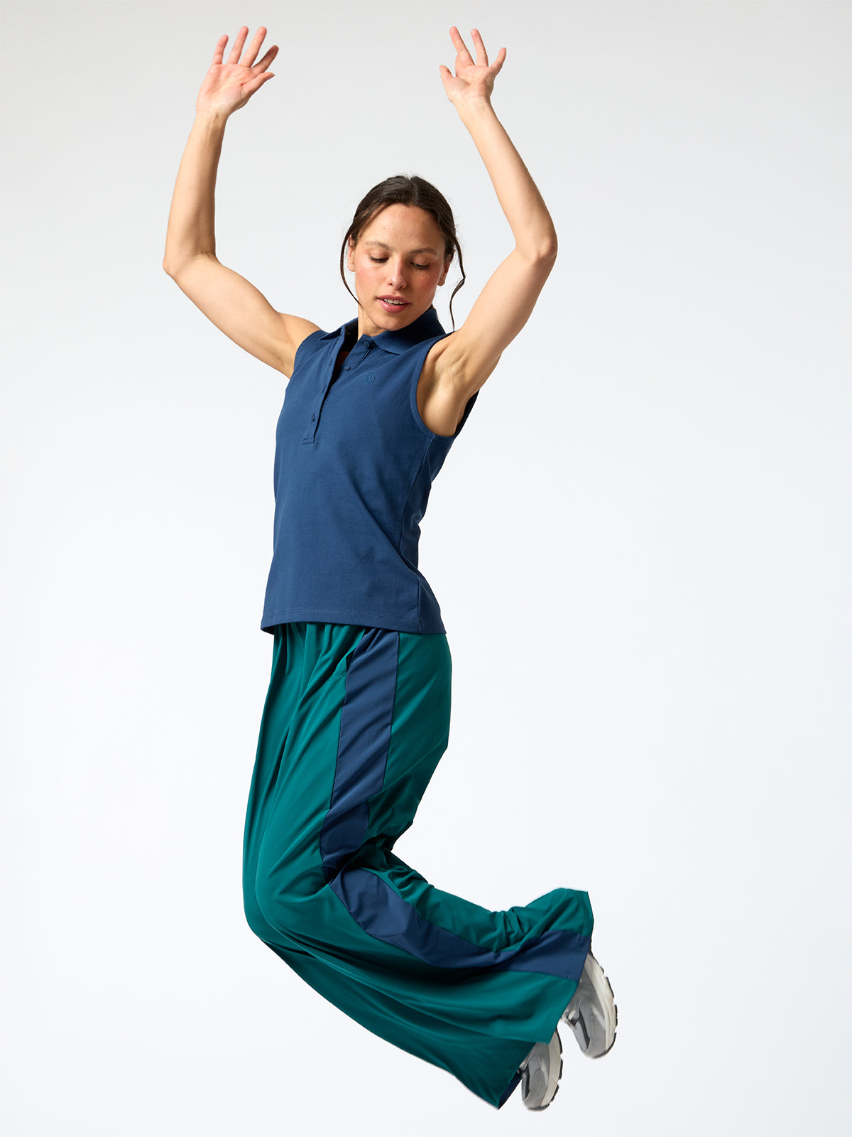 Polo Sin Manga Tank Pique Aloe Azul