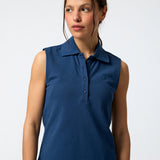 Polo Sin Manga Tank Pique Aloe Azul