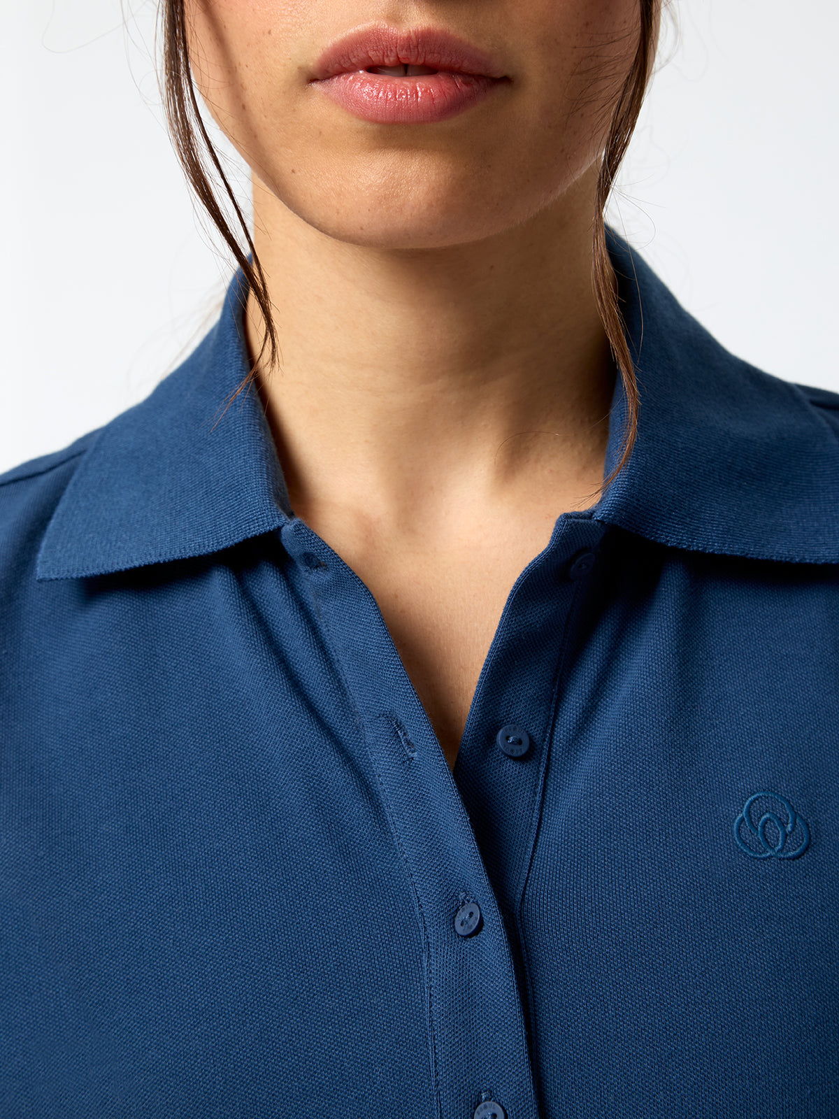 Polo Sin Manga Tank Pique Aloe Azul