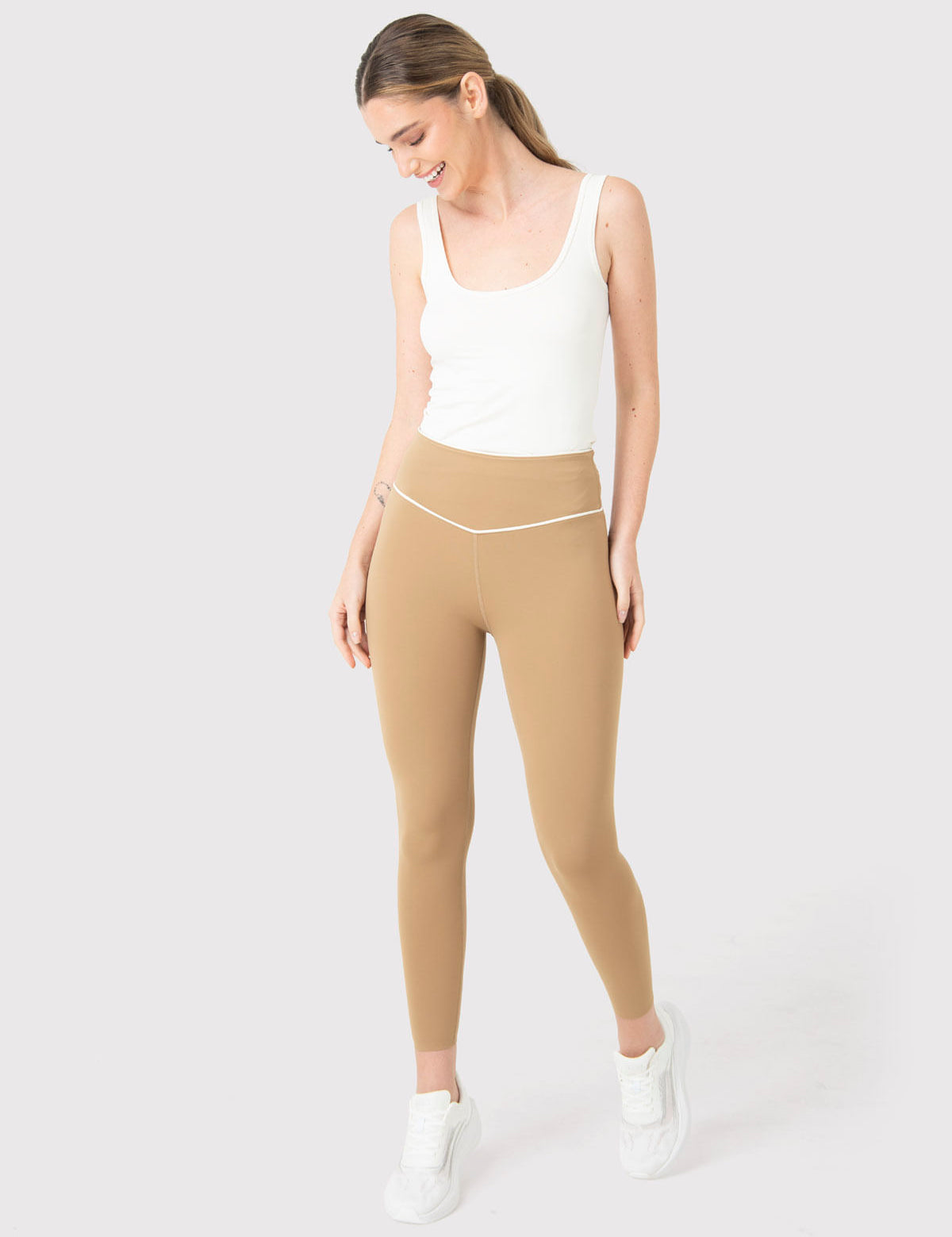 Legging Para Mujer Ankle Piping Marrón Bsoul