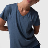 Polo Manga Corta V-Neck Aloe Azul