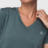 Polo Manga Corta V-Neck Aloe Verde