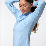 Ls Half Zip Rec Celeste