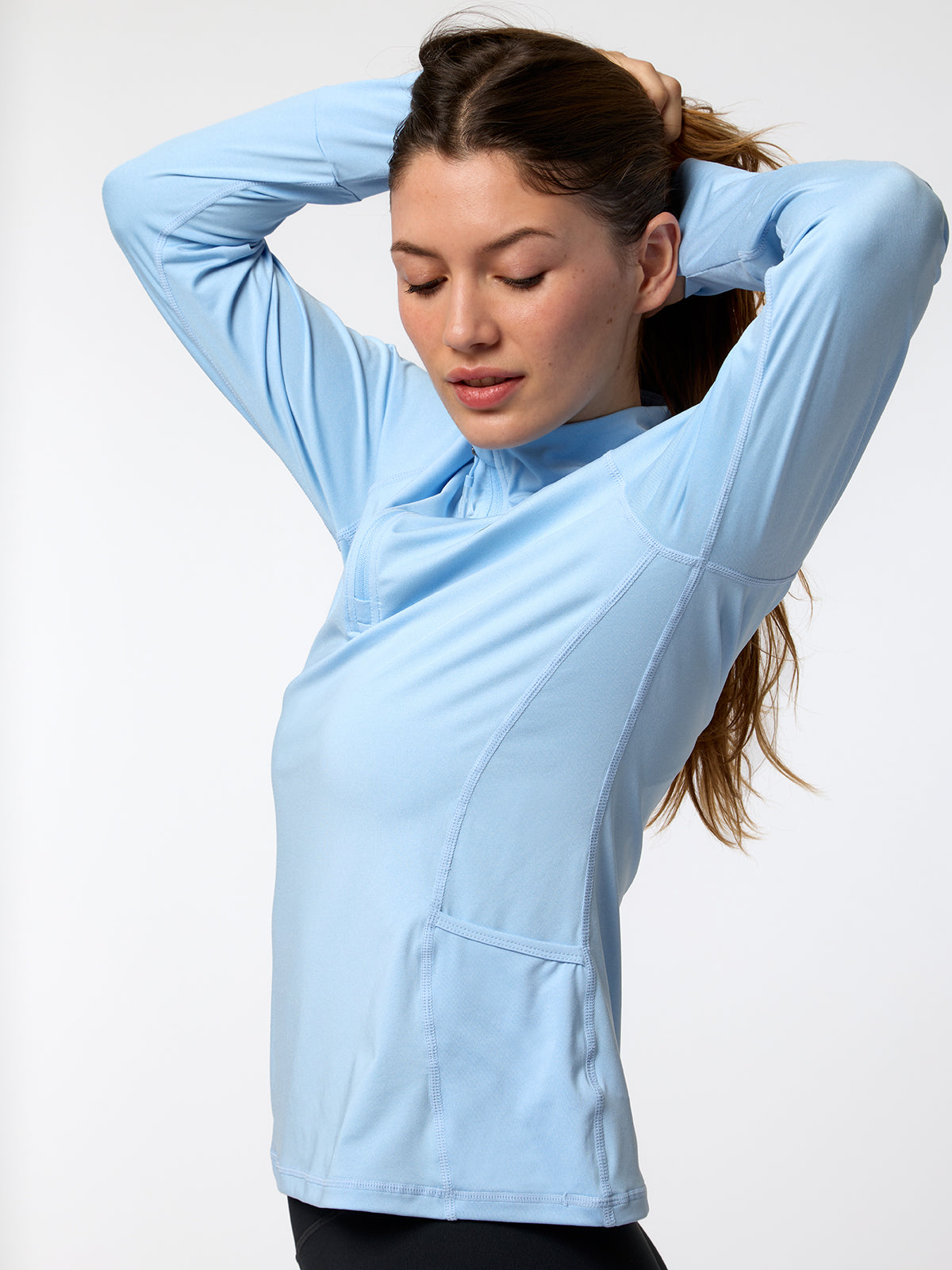 Ls Half Zip Rec Celeste