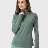 Polera Half Zip Verde