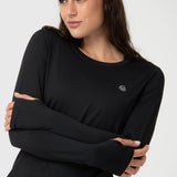 Polo Manga Larga First Layer Rec Negro