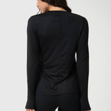 Polo Manga Larga First Layer Rec Negro