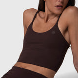 Bra Crop Open Back Aloe Dark Chocolate
