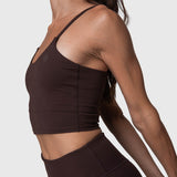 Bra Crop Open Back Aloe Dark Chocolate