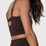 Bra Crop Open Back Aloe Dark Chocolate