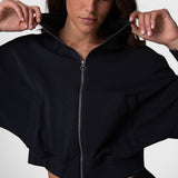 Polera Modal Full Zip Aloe Negro