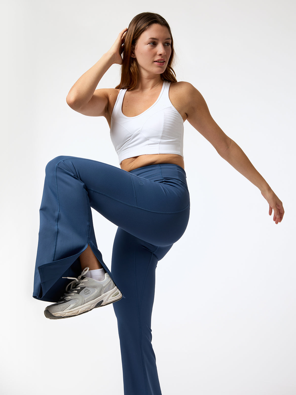 Leggings Open Hem Flare Aloe Azul