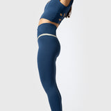 Leggings Ankle Bianca Aloe Azul