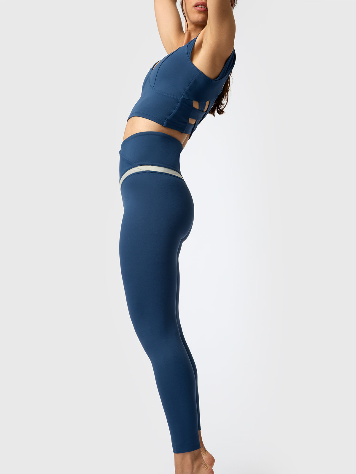 Leggings Ankle Bianca Aloe Azul