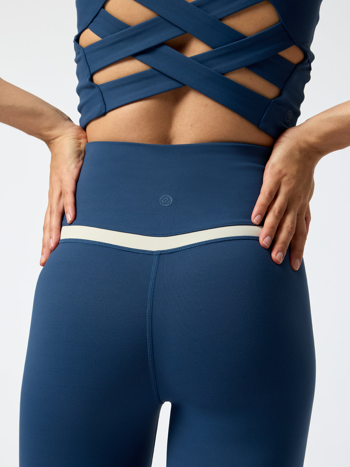 Leggings Ankle Bianca Aloe Azul