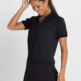 Polo Manga Corta Para Mujer T-Shirt Negro Bsoul