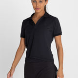 Polo Manga Corta Para Mujer T-Shirt Negro Bsoul