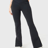 Legging Para Mujer Flared Split Hem Negro Bsoul