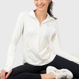 Polo Manga Larga Para Mujer Half Zip Hueso Bsoul