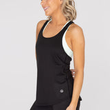 Polo Sin Mangas Para Mujer  Training Tank Negro Bsoul