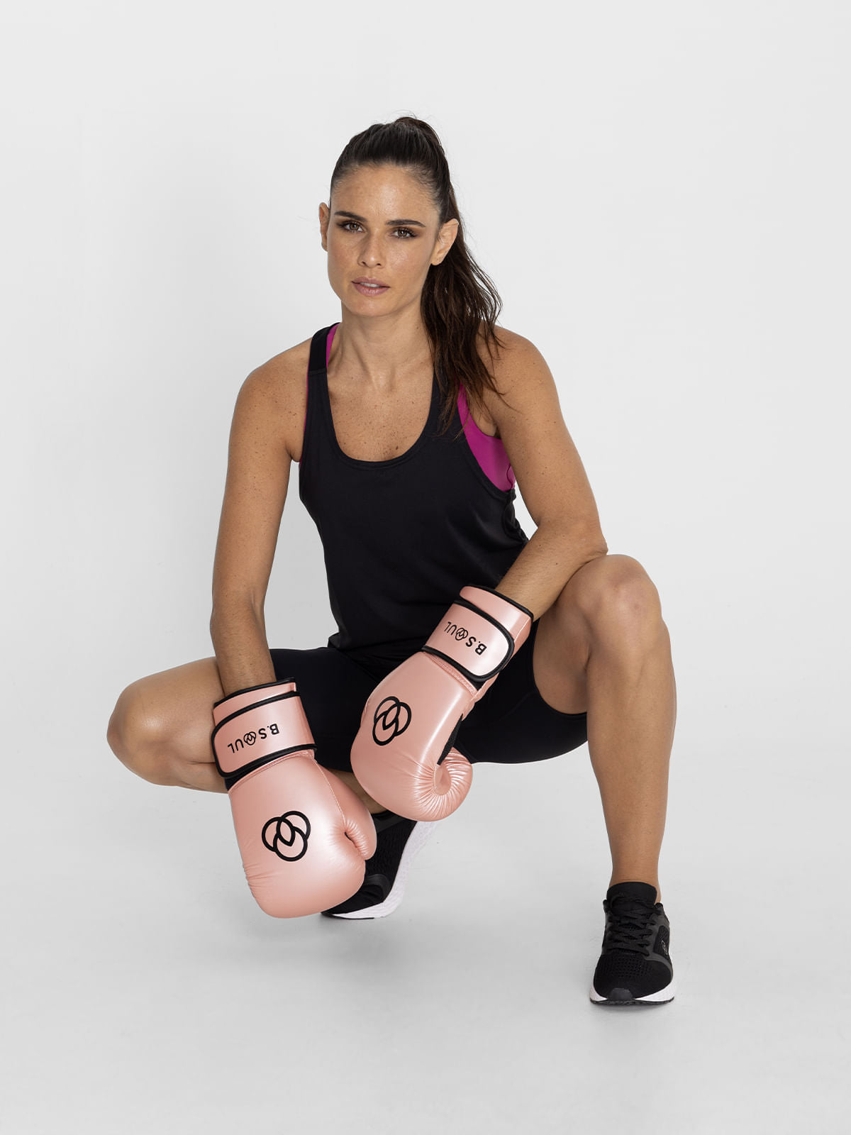 Polo Sin Mangas Para Mujer  Training Tank Negro Bsoul