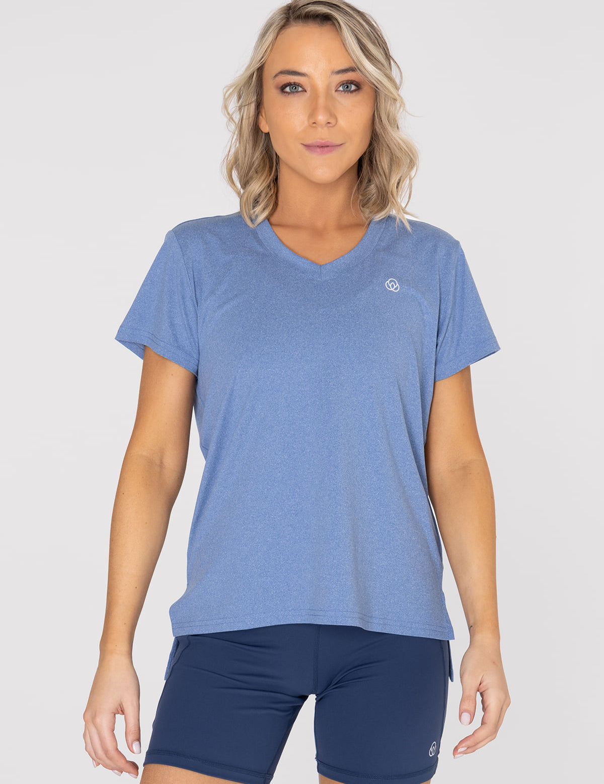 Polo Manga Corta Para Mujer  V-Neck Azul Bsoul
