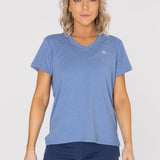Polo Manga Corta Para Mujer  V-Neck Azul Bsoul