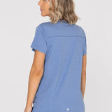 Polo Manga Corta Para Mujer  V-Neck Azul Bsoul