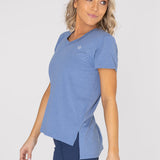 Polo Manga Corta Para Mujer  V-Neck Azul Bsoul