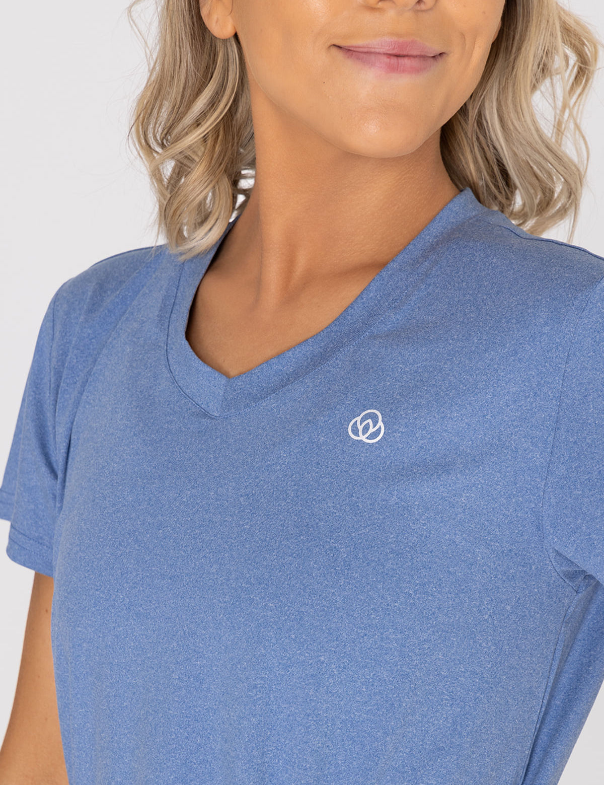 Polo Manga Corta Para Mujer  V-Neck Azul Bsoul