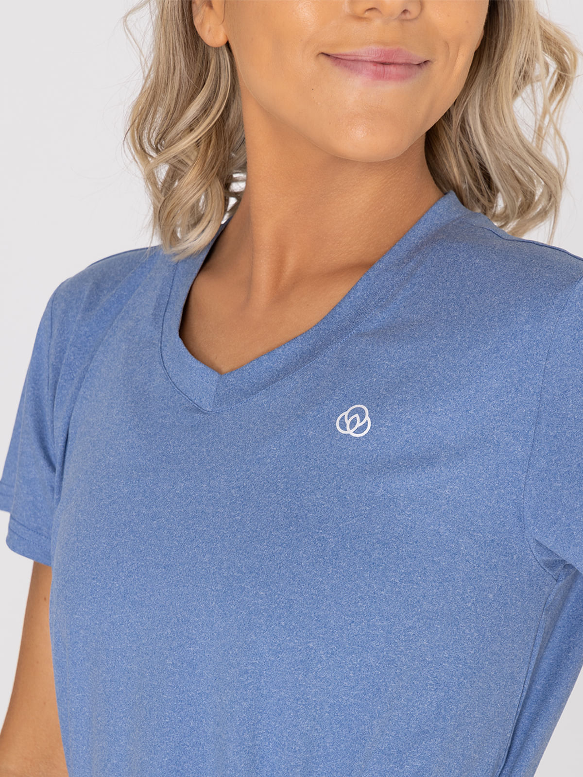 Polo Manga Corta Para Mujer  V-Neck Azul Bsoul