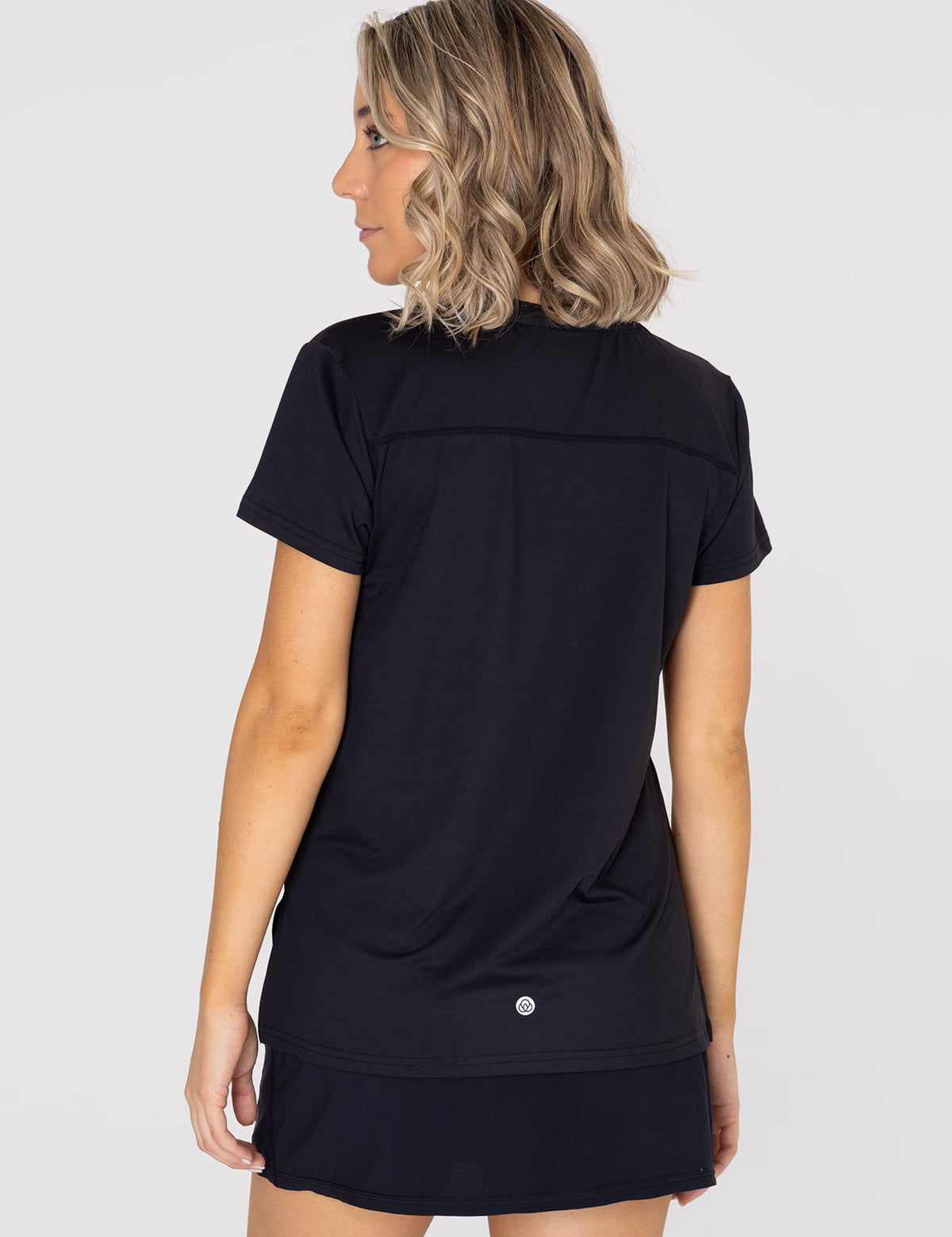 Polo Manga Corta Para Mujer  V-Neck Negro Bsoul