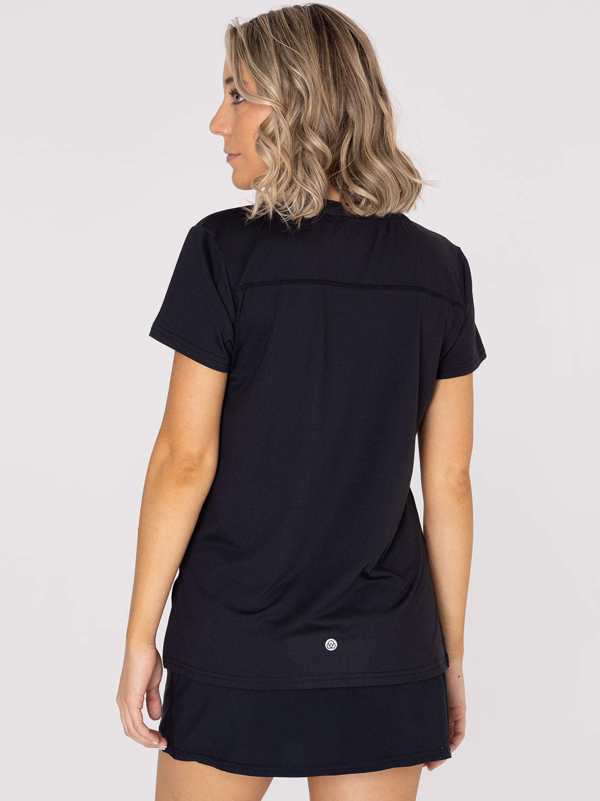Polo Manga Corta Para Mujer  V-Neck Negro Bsoul