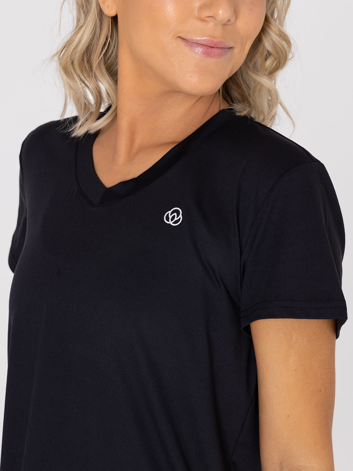 Polo Manga Corta Para Mujer  V-Neck Negro Bsoul