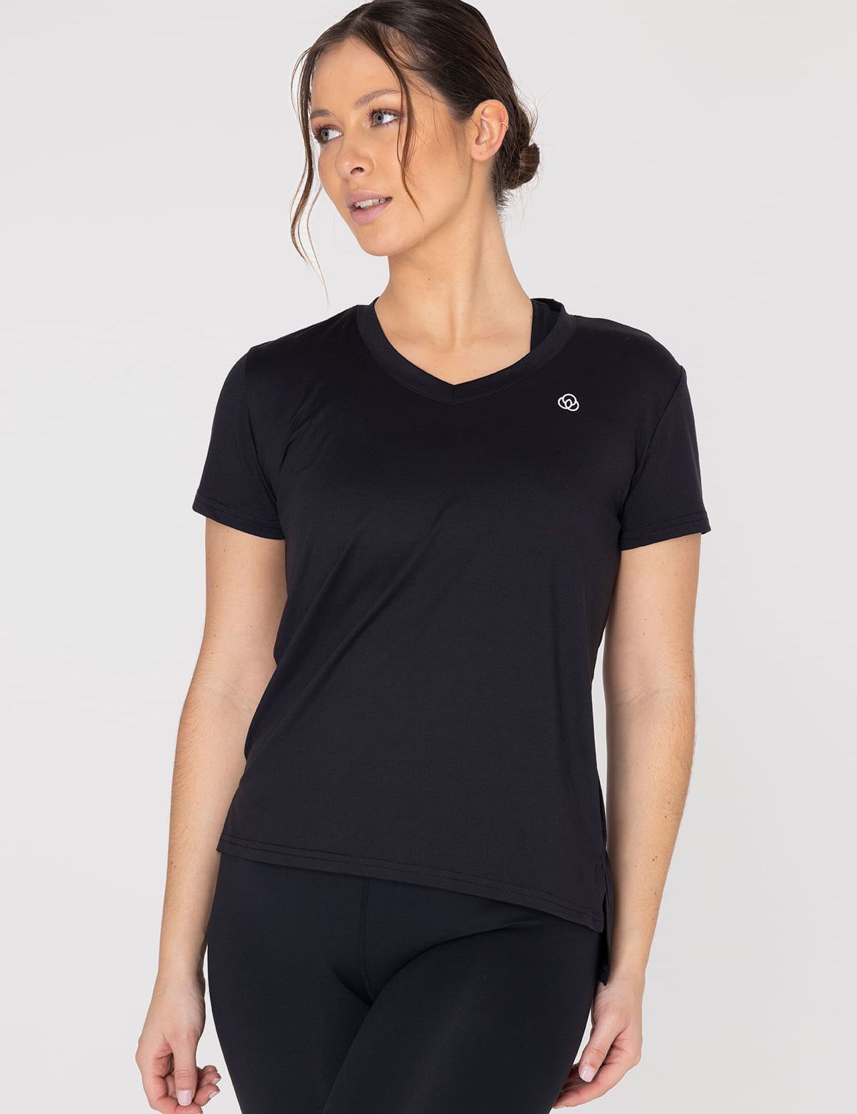 Polo Manga Corta Para Mujer  V-Neck Negro Bsoul