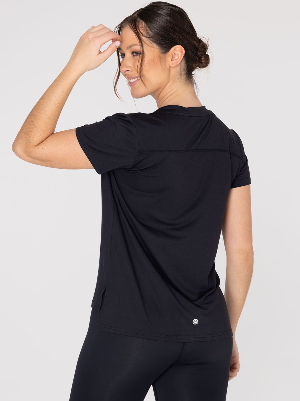 Polo Manga Corta Para Mujer  V-Neck Negro Bsoul