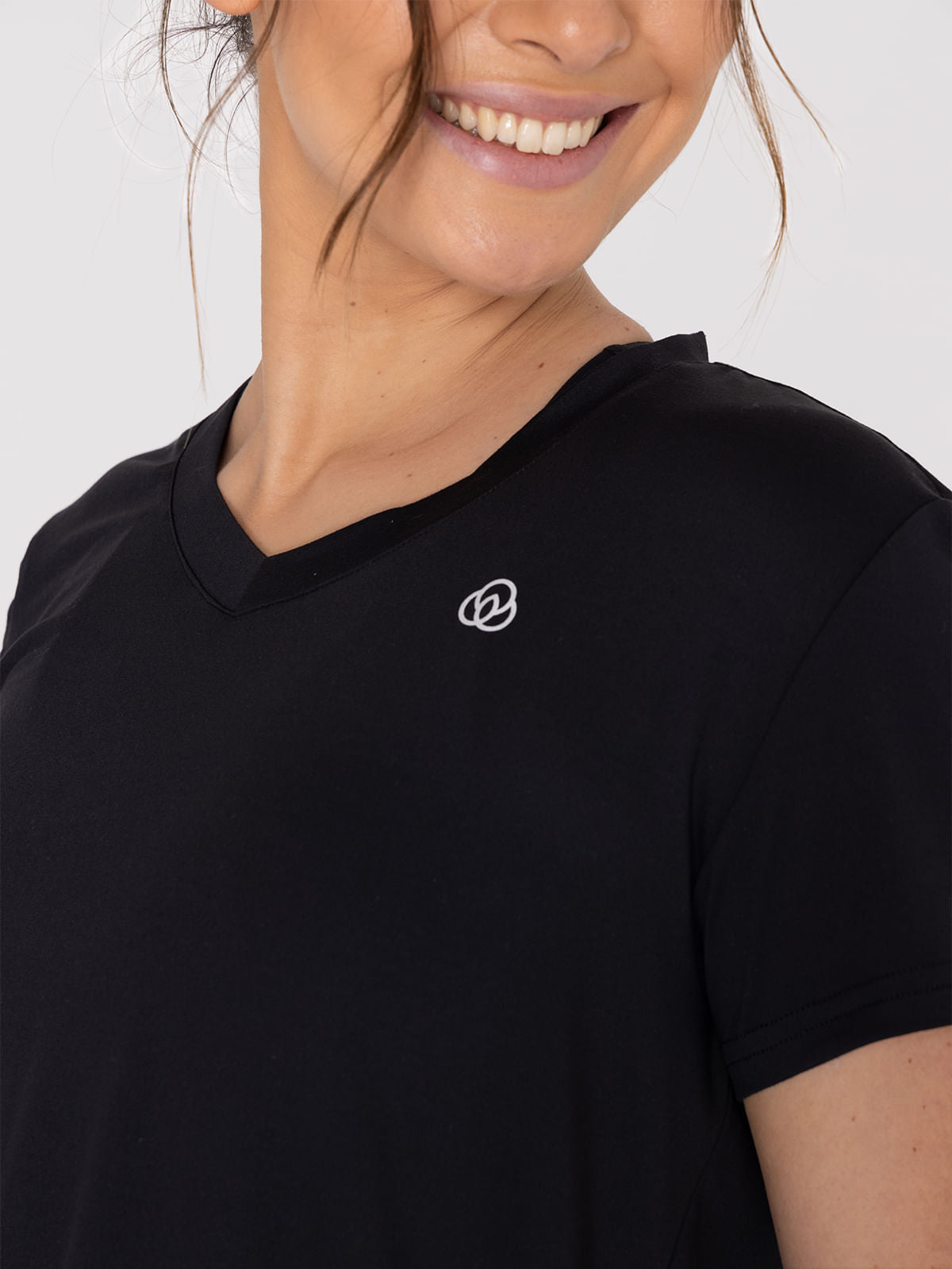 Polo Manga Corta Para Mujer  V-Neck Negro Bsoul